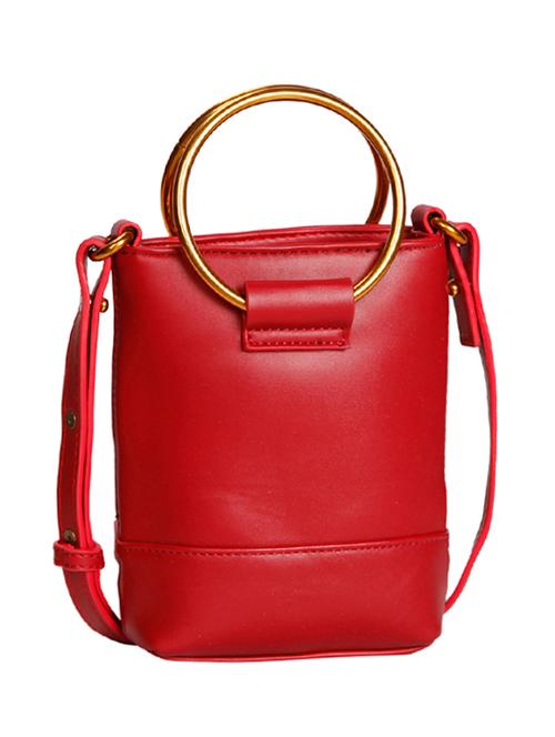 maroon leatherette (pu) sling bag - 15270360 - Very Small Image - 1