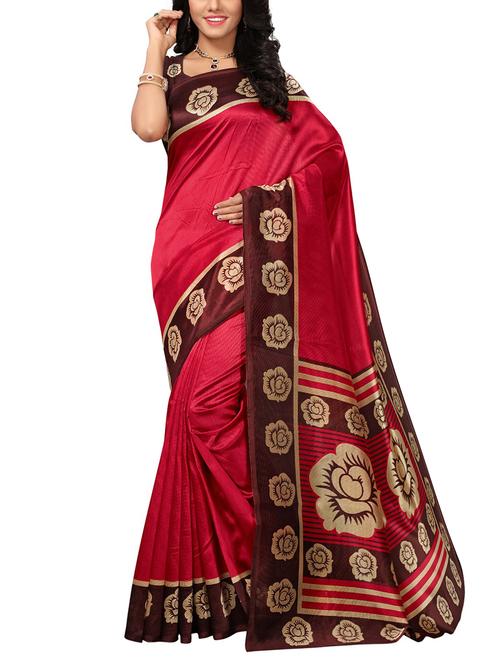 red art silk mysore saree with blouse - 15270601 - Very Small Image - 1