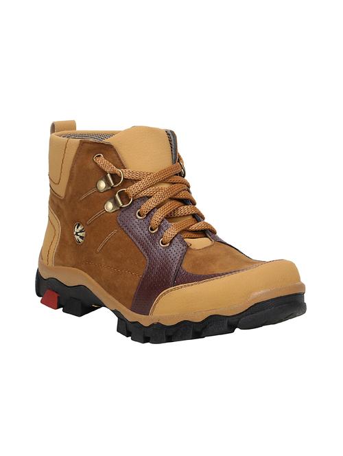 tan leatherette high ankle boot - 15272157 - Very Small Image - 1