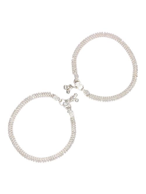silver plated anklets and payal - 15273786 - Very Small Image - 1