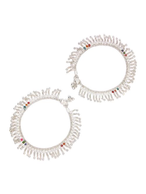silver plated anklets and payal - 15273798 - Very Small Image - 1