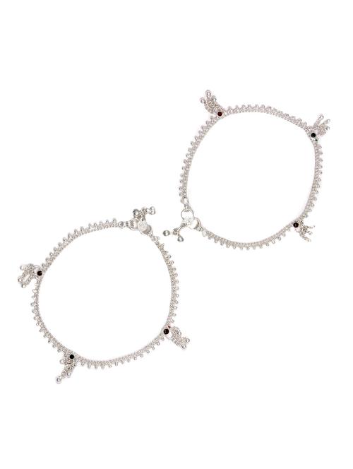 silver plated anklets and payal - 15273806 - Very Small Image - 1