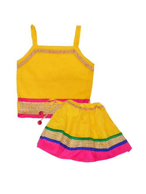 yellow cotton lehenga choli - 15275052 - Very Small Image - 1