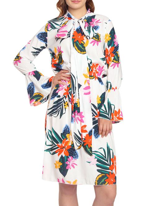 tie up neck shift dress - 15276441 - Very Small Image - 1