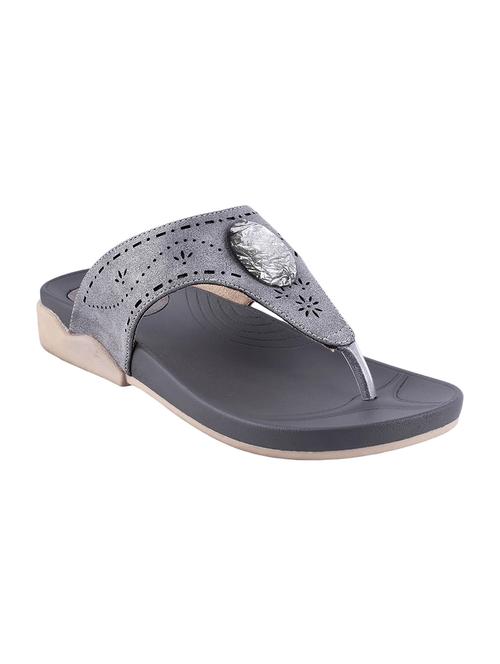black faux leather toe separator sandals - 15276677 - Very Small Image - 1