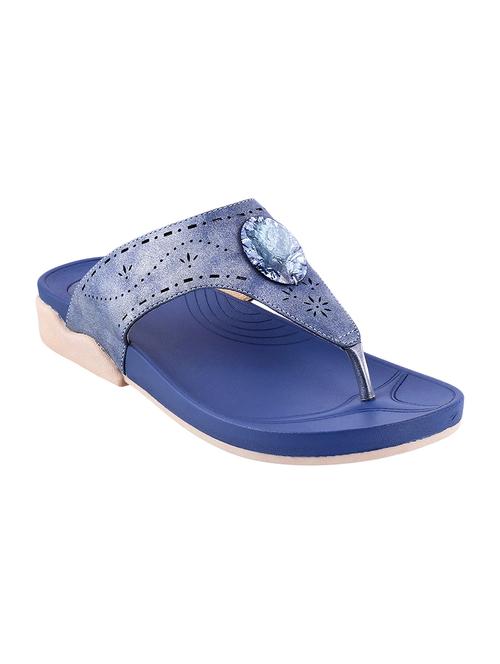 navy faux leather toe separator sandals - 15276678 - Very Small Image - 1
