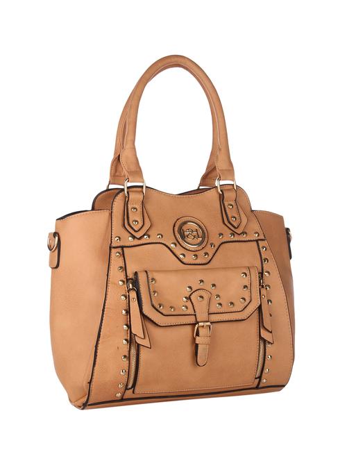 tan leatherette (pu) handbag - 15277505 - Very Small Image - 1