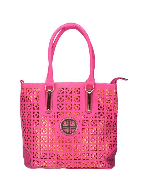 pink leatherette (pu) handbag - 15277508 - Very Small Image - 1