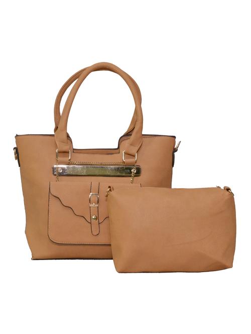 yellow leatherette (pu) combo handbag - 15277516 - Very Small Image - 1