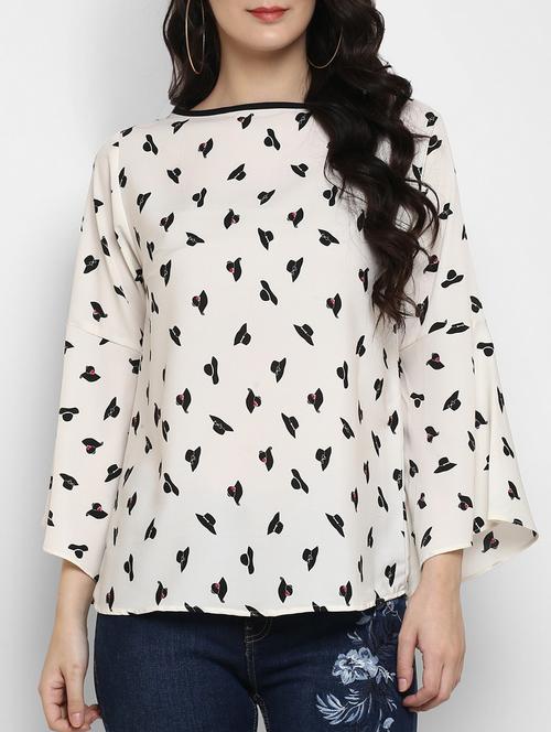 white printed top - 15277634 - Very Small Image - 1
