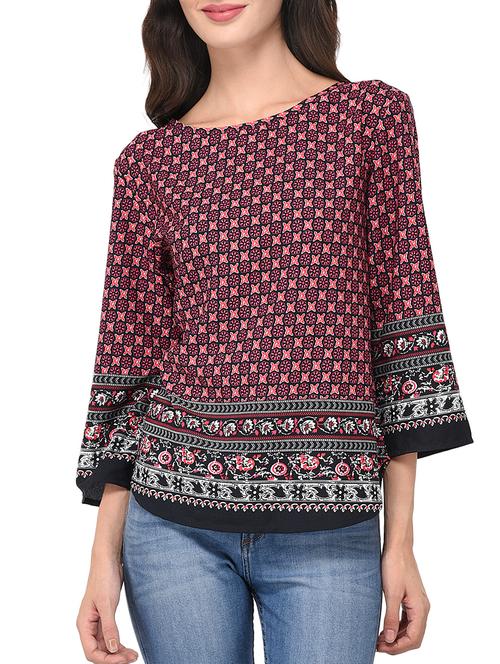 boat neck curved hem top - 15277935 - Very Small Image - 1