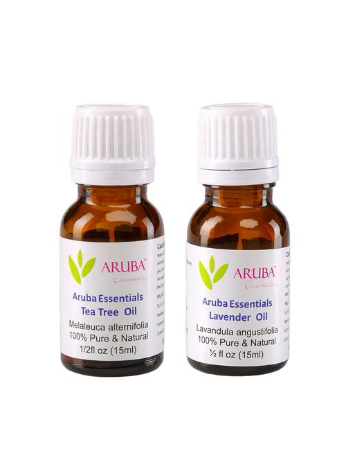 aruba essentials tea tree oil & lavender oil 100% undiluted combo of 15 ml each - 15278856 - Very Small Image - 1