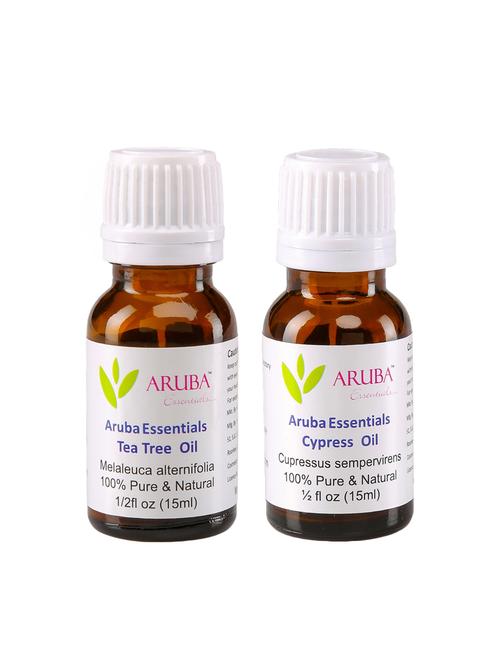 aruba essentials tea tree oil & cypress oil 100% undiluted combo of 15 ml each - 15278867 - Very Small Image - 1