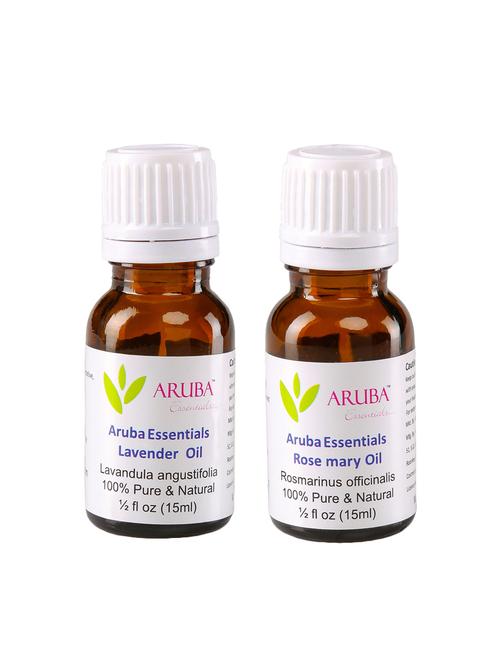 aruba essentials lavender oil & rosemary oil 100% undiluted combo of 15 ml each - 15278880 - Very Small Image - 1