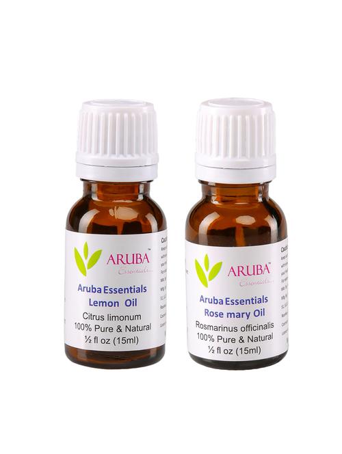aruba essentials lemon oil & rosemary oil 100% undiluted combo of 15 ml each - 15278896 - Very Small Image - 1