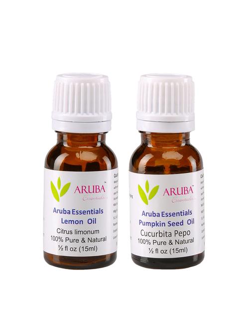 aruba essentials lemon oil & pumpkin seed oil 100% undiluted combo of 15 ml each - 15278901 - Very Small Image - 1