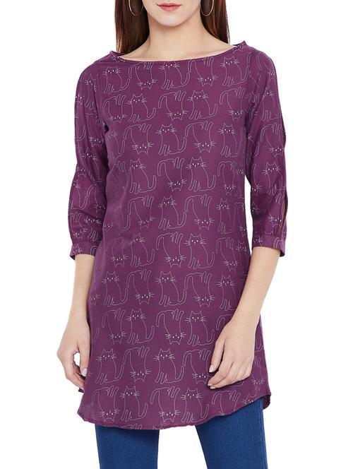 quirky print boat neck tunic - 15279251 - Very Small Image - 1