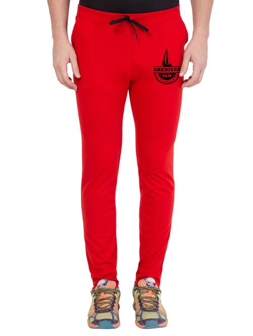 red cotton full length track pant - 15280242 - Very Small Image - 1