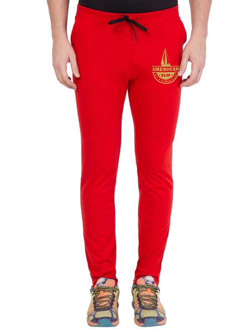 red cotton full length track pant - 15280243 - Very Small Image - 1