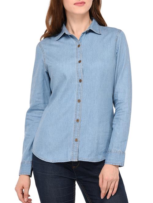 long sleeved denim shirt - 15282372 - Very Small Image - 1