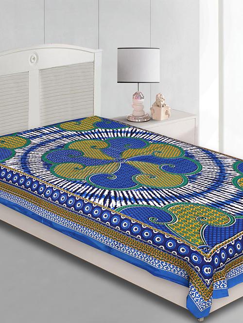 cotton jaipuri print single bedsheet ( 145 x 210 ) cm - 15282377 - Very Small Image - 1