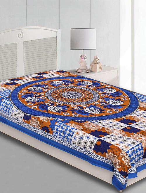 cotton jaipuri print single bedsheet ( 145 x 210 ) cm - 15282381 - Very Small Image - 1