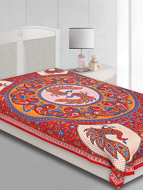 cotton jaipuri print single bedsheet ( 145 x 210 ) cm - 15282382 - Very Small Image - 1
