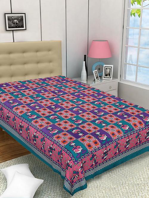 cotton jaipuri print single bedsheet ( 145 x 210 ) cm - 15282385 - Very Small Image - 1