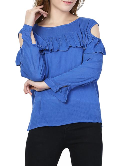 cold shoulder ruffled top - 15283239 - Very Small Image - 1