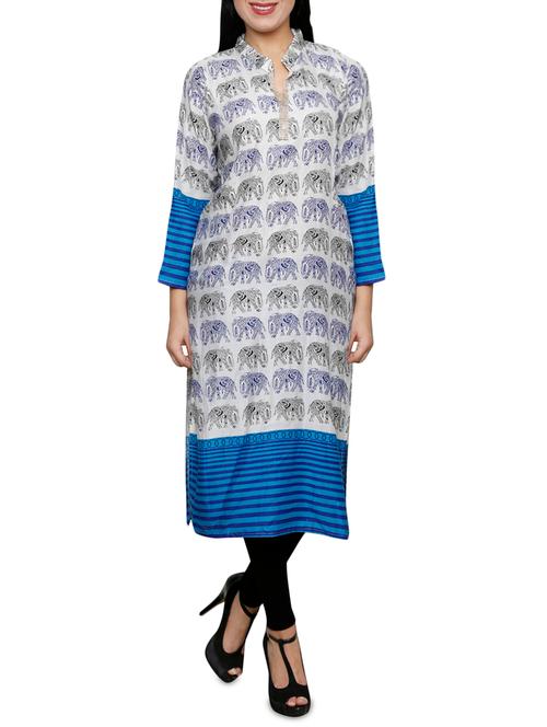 straight printed kurta - 15283806 - Very Small Image - 1