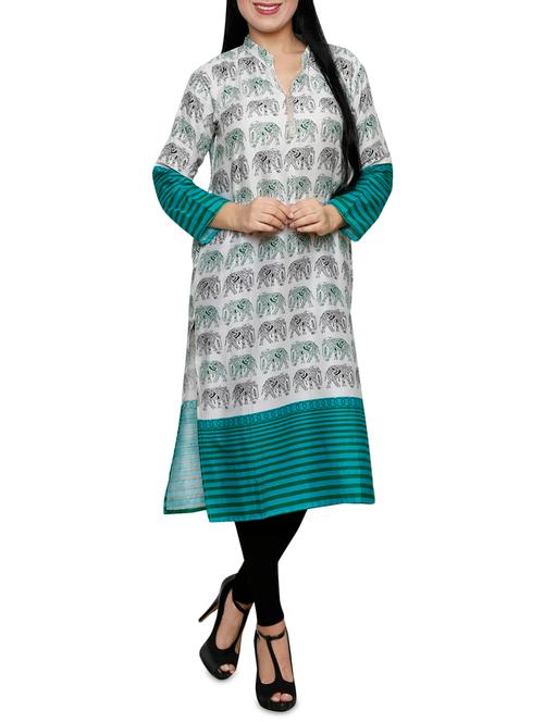 straight printed kurta - 15283807 - Very Small Image - 1