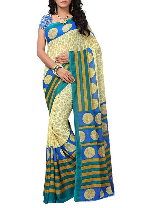 all over printed georgette saree with blouse - 15284097 - Very Small Image - 1