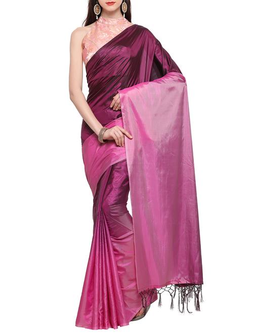 ombre purple silk saree with blouse - 15284340 - Very Small Image - 1