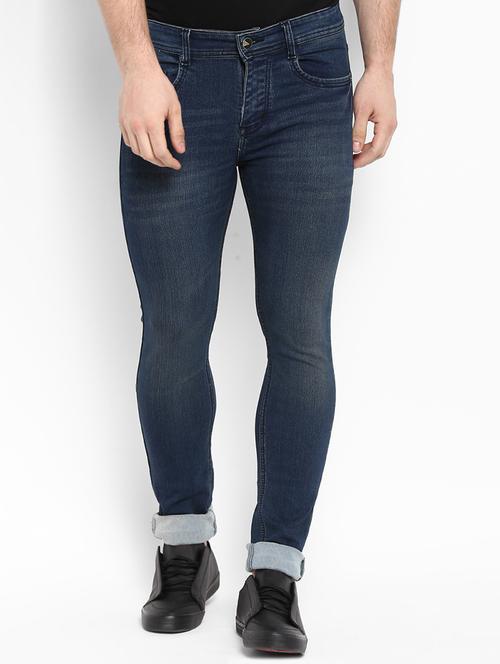 blue cotton blend washed jeans - 15284547 - Very Small Image - 1