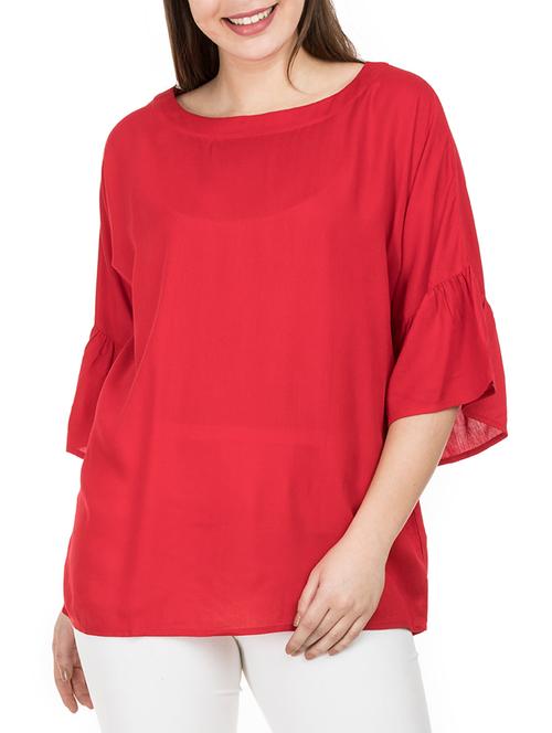 women's straight round neck top - 15284591 - Very Small Image - 1