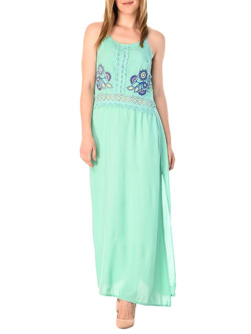 lace detail embroidered maxi dress - 15285340 - Very Small Image - 1