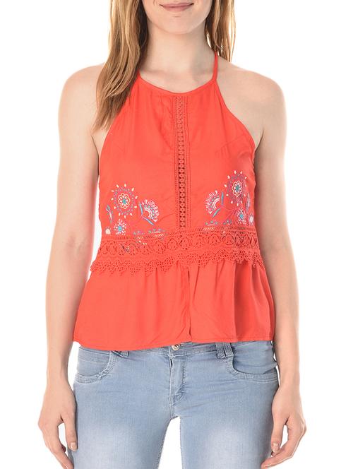 lace detail embroidered top - 15285405 - Very Small Image - 1