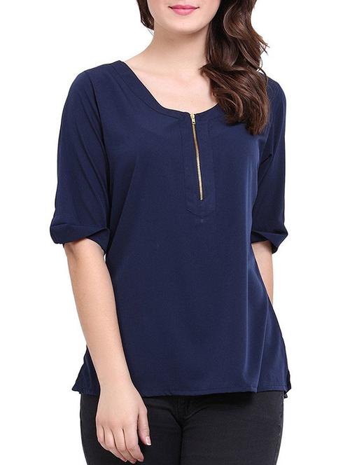 navy blue solid top - 15290392 - Very Small Image - 1