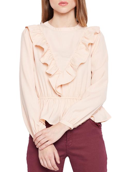 ruffle trim peplum top - 15291134 - Very Small Image - 1