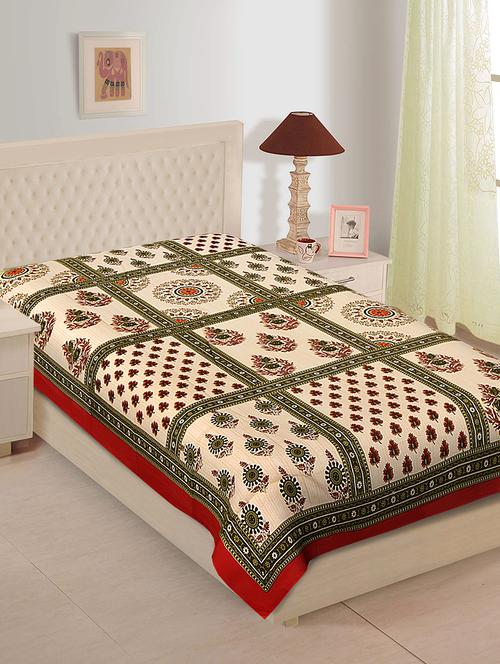 jaipuri cotton single bedsheet , 141 tc - 15291143 - Very Small Image - 1