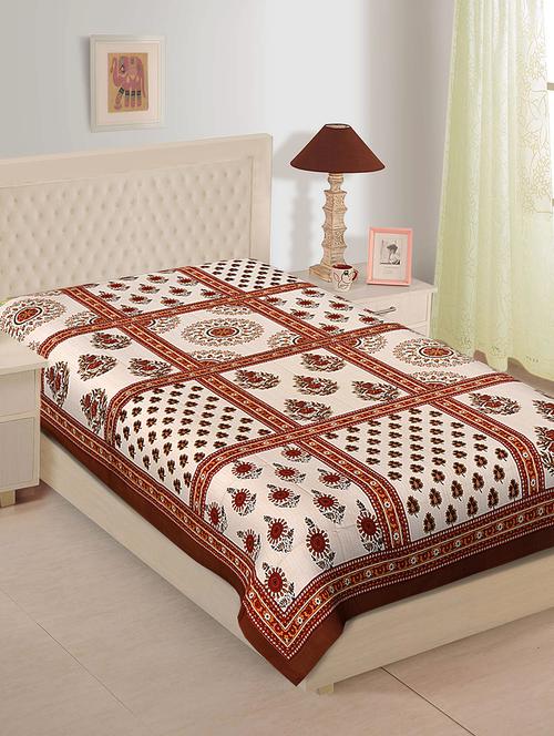 jaipuri cotton single bedsheet , 141 tc - 15291144 - Very Small Image - 1