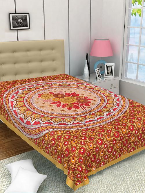 jaipuri cotton single bedsheet , 141 tc - 15291147 - Very Small Image - 1