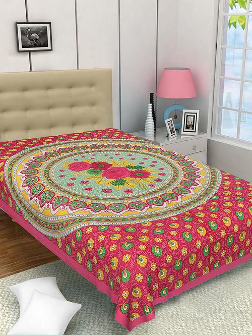 jaipuri cotton single bedsheet , 141 tc - 15291150 - Very Small Image - 1