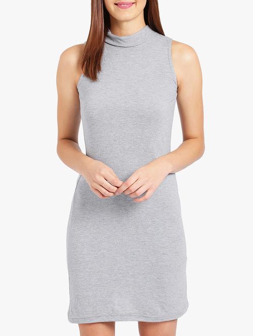 solid grey cotton sheath dress - 15293105 - Very Small Image - 1