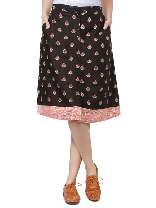 a-line button down skirt - 15297570 - Very Small Image - 1