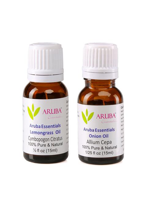 aruba essentials lemongrass oil & onion oil 100% undiluted combo of 15 ml each - 15297884 - Very Small Image - 1