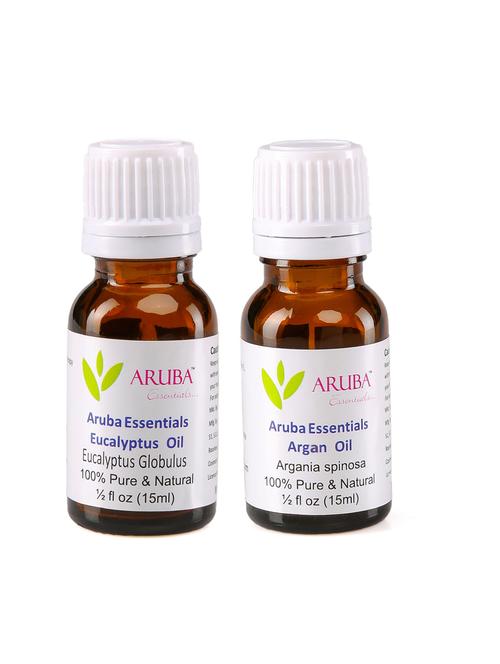aruba essentials eucalyptus oil & argan oil 100% undiluted combo of 15 ml each - 15297892 - Very Small Image - 1