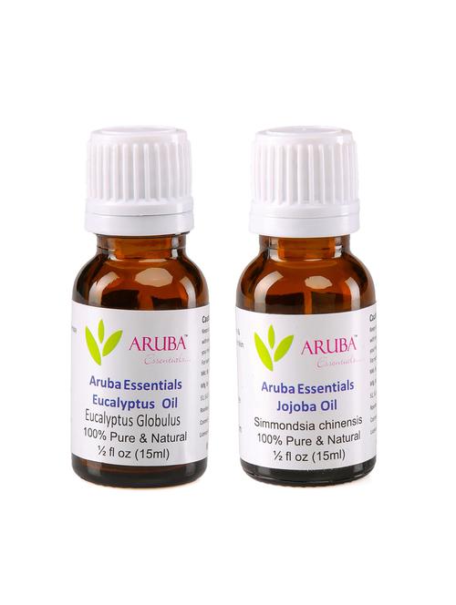 aruba essentials eucalyptus oil & jojoba oil 100% undiluted combo of 15 ml each - 15297893 - Very Small Image - 1