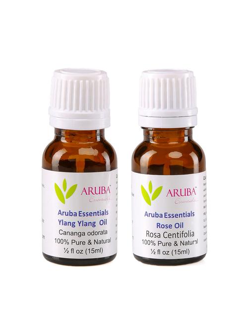 aruba essentials ylang ylang oil & rose oil 100% undiluted combo of 15 ml each - 15297903 - Very Small Image - 1