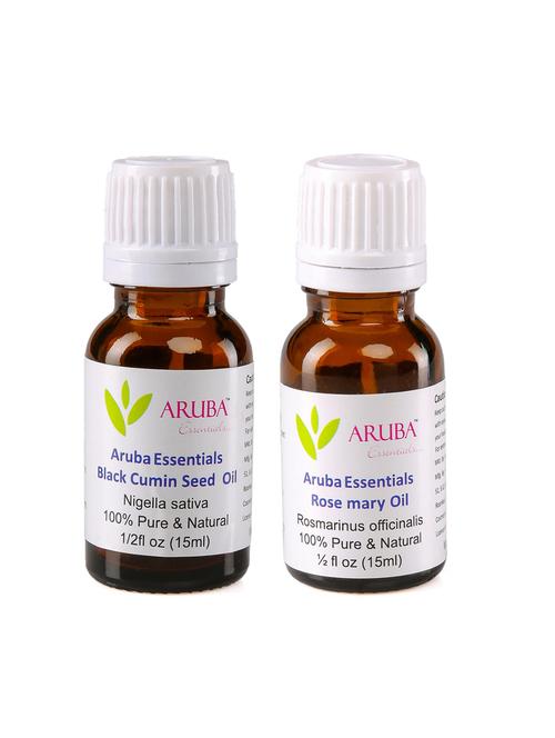 aruba essentials black cumin seed oil & rosemary oil 100% undiluted combo of 15 ml each - 15297916 - Very Small Image - 1